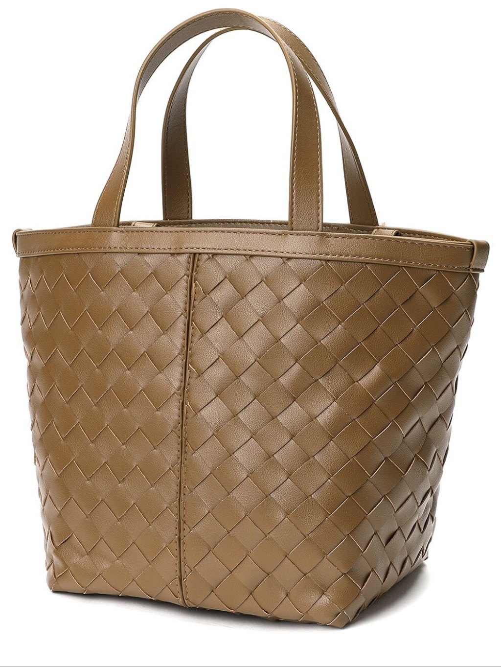 Tiffany & Fred Paris Woven Leather Top Handle Shoulder Bag Caramel Nwt — image 2 of 3